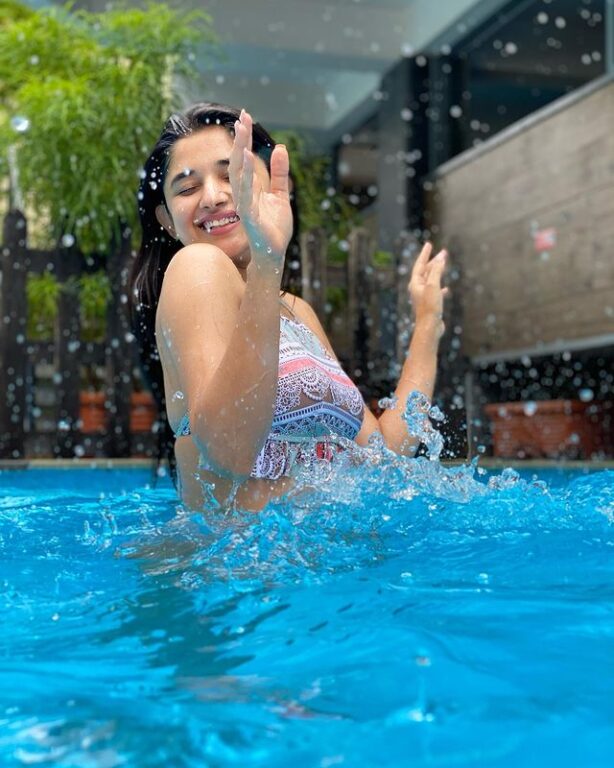 Guddan fame Kanika Mann spotted having fun in the pool