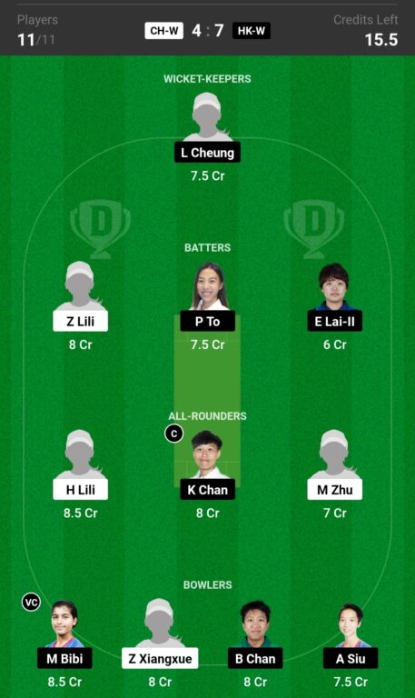 CH-W vs HK-W Dream11 Prediction: Fantasy Cricket Tips, Today's Playing XIs and Pitch Report for Women's East Asia Cup, Match 1